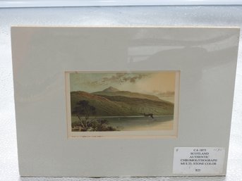 Circa 1875 Scotland Chromolitho Boat On Lake Scene