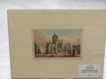 Circa 1875 Scotland Chromolitho St. Biles Cathedral