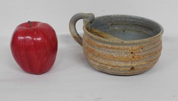 Wonderful Colors Studio Pottery Signed Mug Or Porringer