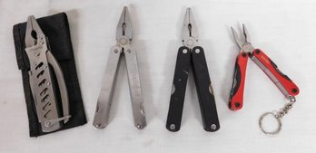 A Lot Of 4 Pocket Multi Tool 'leathermen' Type Pliers