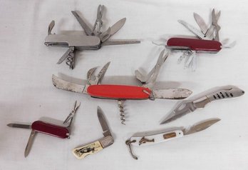 A Mixed Group Of Pocket Knives Of All Kinds