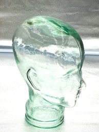 Thick Green Glass Life Sized Head