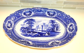 Antique 16 Inch Flow Blue Wedgwood Serving Plate No Chips