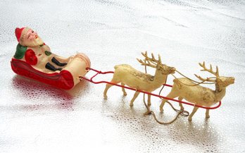 1950s Santa Claus & Reindeer Christmas Decoration