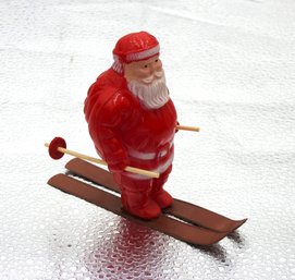 1960s Santa Claus On Skis With Poles Christmas Decoration