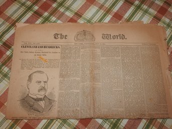Circa 1884 The World GROVER CLEVELAND NOMINATED Newspaper