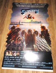 1981 3 Ft X 5 Ft  Superman 2 Licensed Movie Theatre Standee Thick Cardboard