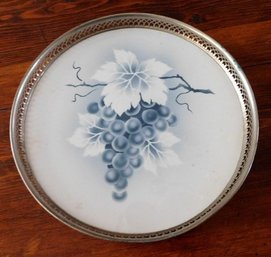 Early 1900's Wumak Porcelain Art Nouveau Tray~Germany~Grape & Leaves Motif.