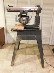 A Craftsman 10' Radial Arm Saw With Drill Chuck Too, On Stand