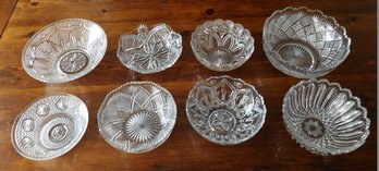 A Lot Of 8 Victorian EAPG Serving Bowls In Various Patterns