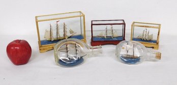 A Group Of Ships Under Glass