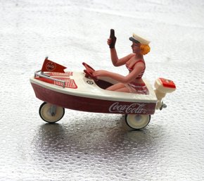 Coca Cola Girl In Diecast Pedal Boat