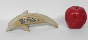 A Carved Quartize Granite Stone Dolphin