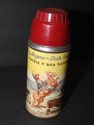 Old Roy Rogers Metal Lunch Box Thermos