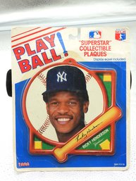 Sealed 1990s 10 Inch NY Yankees Rickey Henderson Plaque