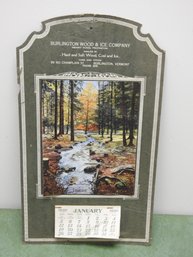 1930 Burlington Wood & Ice Advertising  Pin Up Calendar