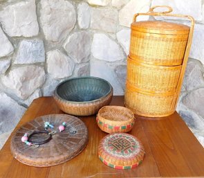 A Group Of 3 Sewing Baskets Including 3 Tier (stacker)