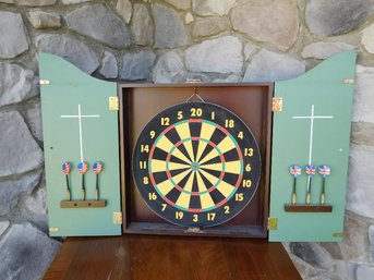 Vintage Bombay Company Cabinet Dart Board English & The Americans