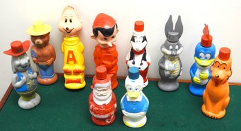 Large Lot Of Vintage Soakies Bugs Bunny Pinocchio & More