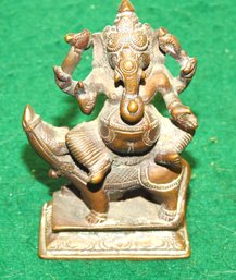 Old 4 Inch Lord Ganesha Bronze Statue