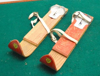 Vintage FD Peters Wooden Kids Skis