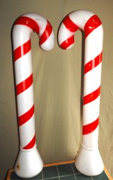 Two Vintage Christmas Candy Canes Blow Mold 39 Inches NO SHIPPING