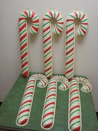 Lot Of 6 Plastic Candy Canes 28 Inches NO SHIPPING