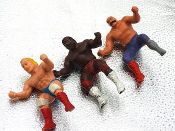 Lot Of 3 LJN 1985 Wwf Wrestling Finger Puppet Wrestlers