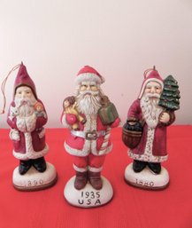 Three Vintage USA Santa's- Two By Christmas Reproductions 1880 & 1890 And One 1935