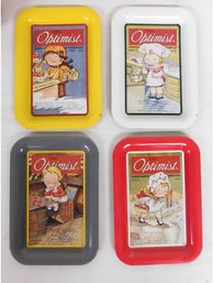 Set Of 4 Circa 1994 Campbell's Soup Kids Litho Tip Trays / Serving Trays W/1930's Advertising