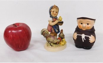 A Pair Of Vintage Goebel Figurines - Hummel And Monks Pitcher