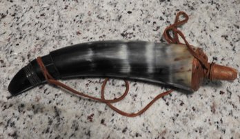 Vintage Real Horn Containing Black Powder Inside NO SHIPPING