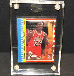Highly Sought After 1987 Fleer Michael Jordan Basketball Card In Thick Screw Down