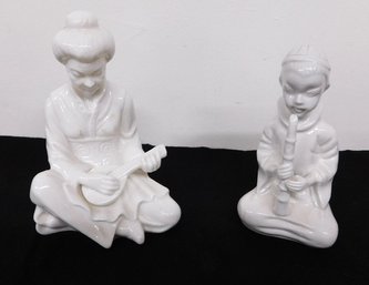 Two Figural Oriental Ceramic Musician Figures