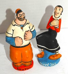 Vintage Popeyes Brutus & Olive Oyl Rubber Toys