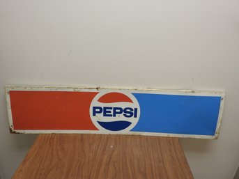 Large Vintage 1970s Pepsi Cola Metal Sign