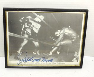 Signed Black & White Boxing Photo Of Jake LaMotta