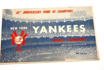 Signed By Yogi Berra 1963 NY Yankees Official Program Ephemera