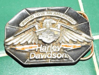 Vintage Metal Harley Davidson Motorcycle Belt Buckle