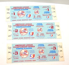 Original 1977 NY Yankees American League Championship Baseball Tickets
