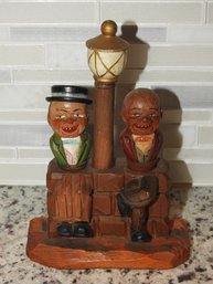 1930s ANRI Wooden Carved Figural Bar Set