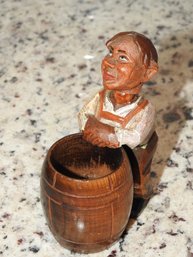 Vintage ANRI Wooden Carved Figural Toothpick Holder