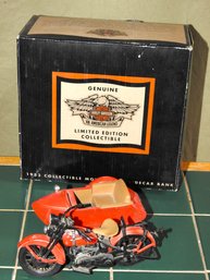 Genuine Harley Davidson 1933 Motorcycle & Sidecar Diecast Bank 1/12th Scale