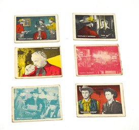 Lot Of 6 Original 1950 Topps Hopalong Cassidy Trading Cards In Plastic Case