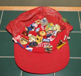 Cool Vintage Raybestos Brakettes Hat With Alot Of Softball Pins