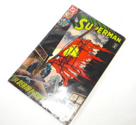 Signed Superman The Death Of Superman Comic Book Cannot Make Out Signature