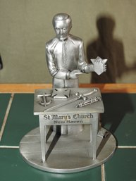 6 Inch K OF C  St. Marys Church New Haven Ct Pewter Figure