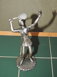 Old 7.5 Inch Tennis Player Pewter Figure