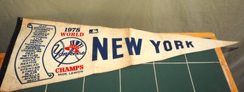 1978 NY Yankees World Champions Felt Banner