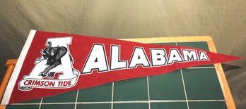 1980s Alabama Crimson Tide College Football Felt Banner